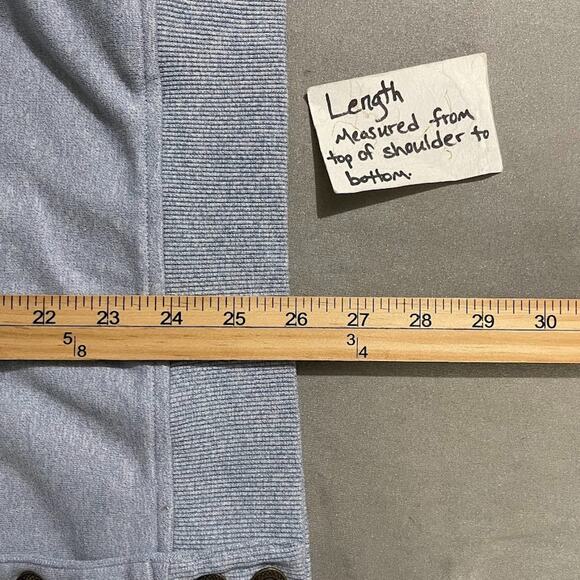 Alfred Dunner Woman Plus Size 2X Blue Embroidered Button Up Sweatshirt Grandma - Picture 9 of 9